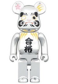 全新 BE@RBRICK 達摩白 電鍍銀 合格 MEDICOM TOY