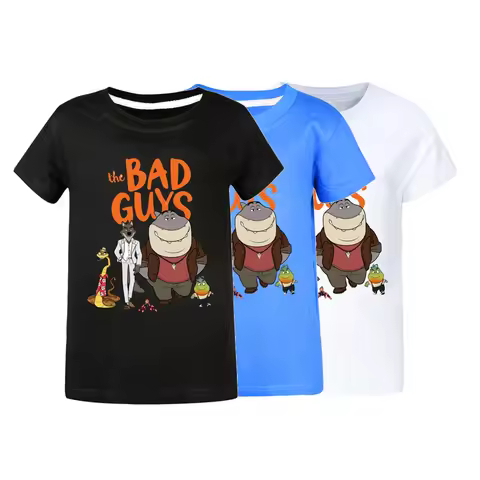 The Bad Guys 2 Tshirt Kids Cartoon Movie Graphic Printed Girls Boys Clothes Summer Cotton Casual Sho