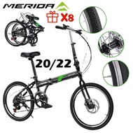Merida Foldable Bicycle Ultra-light Portable 20/22 Inch Folding Bicycle Adult Bicycle Disc Brake Free Installation