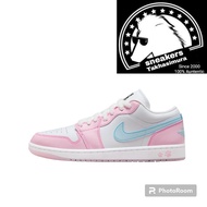 Air Jordan 1 Low White Pink Foam Glacier Wanita Sepatu Air Jordan 1 Low Original Sepatu Jordan White