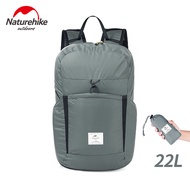 Naturehike 22 Litre Ultralight Folding Backpack Travel 100% Polyamide Fiber Fabric Waterproof Zipper