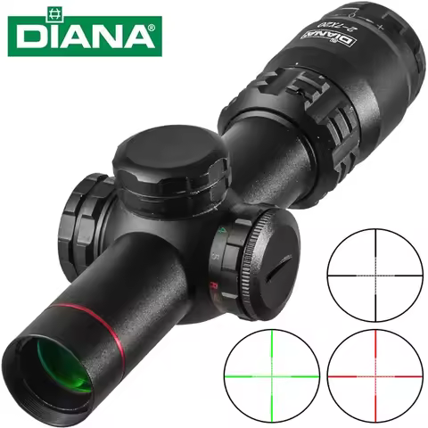 DIANA HD 2-7x20 Scope Mil Dot Scope Hunting Riflescope Scope Illumination Reticle Sight Rifle Scope 