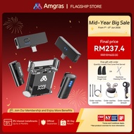 Amgras SoundGalaxy III Pro ANC Wireless Lavalier Microphone Two receivers, two microphones with Char
