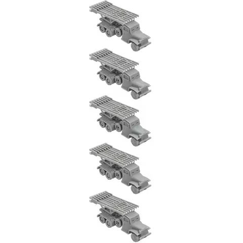 5PCS 1/144 Scale BM-13 Katyusha Multiple Rocket Launcher Model 3D Printed Combat Vehicle Kit Resin M
