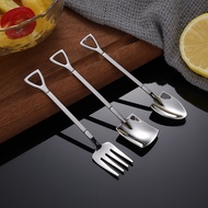 Creative Fruit Fork Stainless Steel Retro Shovel Spoon Dessert Spoon Fork Eating Watermelon Dedicate