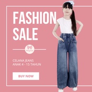 Buggy Style Girls' Long Jeans Seluar Jeans Budak Perempuan Seluar Baggy Budak Perempuan
