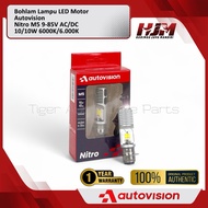 LED Motorcycle Light Bulb M5 H2 H6 T19 9-85V AC/DC 10/10W 6000K 1 Leg AUTOVISION Nitro Original