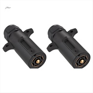 7 Pin Trailer Plug Waterproof, Round RV-Style 7 Way Trailer Plug, Detachable 7 Pin Trailer Connector