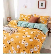 *2 Pillow Case*( Single , Super Single ) 5-in-1 High Quality Fitted Bedsheet With Comforter Set