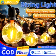 String Light Tungsten Holiday Light LED G40 Bulbs Waterproof Outdoor 25FT 25Bulbs Garden Decor