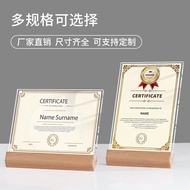 A4Honor Certificate Frame Stand Display Stand Photo Frame Solid Wood Award Frame A5Acrylic Display S