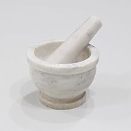 Stones And Homes Indian White Purple Mortar and Pestle Set Medium Marble Medicine Pills Stone Grinder for Kitchen and Home 4 Inch Polished Round Herbs Spices Stone Grinder - (10x7.5.0x4.5 cm)