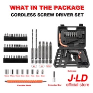 JLD Cordless Screwdriver 4.2 V / Mini Cordless Drill Machine 48pcs Set / Mini Drill / Battery Screw