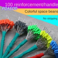 MAYSHOW 200pcs Fishing Bobber Stopper, Float Fishing Supply Rubber Bean,  6size high concentricity S