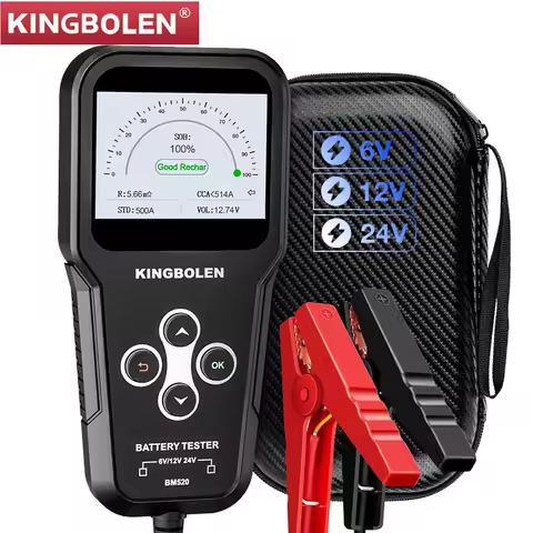 2025 KINGBOLEN BM520 6V 12V 24V Car Battery Tester for Cars ,Trucks ,SUV, Motorcycle,100-2000 CCA, B
