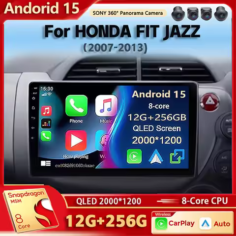 Android 15 Car Radio Multimedia Player For HONDA FIT JAZZ 2007-2013 Auto Carplay Car Stereo DSP wifi