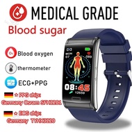 E600 ECG Smart Watch for Men Women Non-invasive Blood Glucose HR&amp;BP Monitor Sports Bracelet Smartwatch for Android iOS