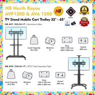 NB North Bayou AVA1500-60-1P AVF1500 Aluminum 32-70 inch Height Adjustable TV Stand Portable Mobile TV Trolley Cart TV