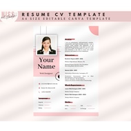 1x Editable Canva Template Resume CV Modern Minimalist