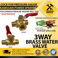 3 WAY Ball Cock Valve (going to pressure gauge) Three way Shut-off Kawasaki Power Sprayer Belt Type