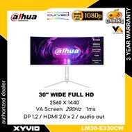 DAHUA LM30-E330CW 30’’ WFHD GAMING MONITOR ( 30" 2K WFHD / 1MS / 200Hz / ADAPTIVE SYNC / HDMI + DP +