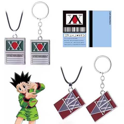 Anime Hunter x Hunter Keychain Gon Freecss License Pendant Key Chain for Women Men Keyring Key Holde