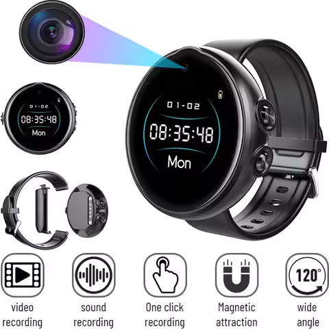 Mini Cam Sports Watch 1080P HD 3in1 Camera Wearable Camera Portable Sports DV Bracelet Camera Voice 