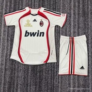 2006-07 AC Milan away retro children's football short sleeved jersey set