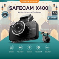【UPGRADED TO 4K 2160P】SAFECAM X400 Dual Dashcam 4K Front + 1080P Rear | WiFi App Control | 24H Parki