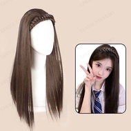 Lonice Store Wig womens long hair braided half wig U-shaped headband for women
