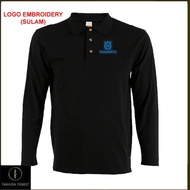 Cotton Lengan Panjang Long Sleeve collar T Shirt Logo Embroidery Sulam Husqvarna Motocross Bike Endu