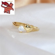 916 gold ring Cubic Zirconia Adjustable Open Ring  For Women