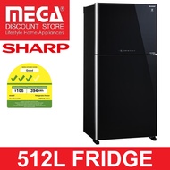 SHARP SJ-PG51P2 512L 2-DOOR GLASS DOOR FRIDGE (3 TICKS) (SJ-PG51P2-BK | SJ-PG51P2-DS)