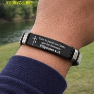 JEROMY Inspirational Quotes Braclets, Adjustable Stainless Steel/PVC Family Friendship Bracelet, Ver
