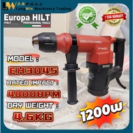 Europa HILT ITALY EH3045 Heavy Duty Electric Demolition Hammer 1200w Machine Concrete Breaker Hacker