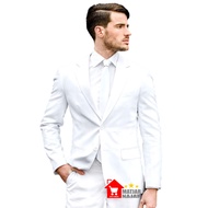 PRIA PUTIH Men's White Suit High Twist Matjar Najah - Men's Blazer Suit Formal White For Men