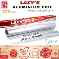 (SG SELLER) LACY’S Heavy Duty Food Grade Aluminium foil , 25sqft & 37.5sqft x 7.62 meter Length