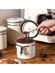 不銹鋼咖啡豆密封罐子帶真空排氣閥門,理想適用於存儲牛奶粉末狀,,或者咖啡豆