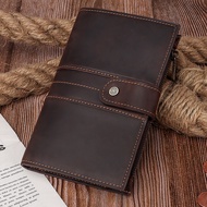 KAVIS Crazy Horse Leather Men Passport Cover Vintage Wallet World Universal Travel Passport Holder C