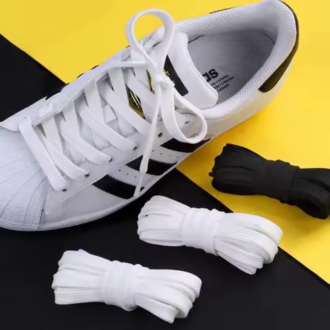1 Pair Flat Shoelaces Black White AF1 Shoes Laces Sports Casual Shoes Accessories Unisex Polyester S