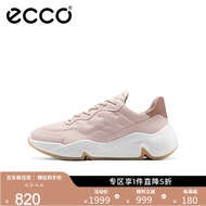 ECCO爱步老爹鞋 低帮简约运动鞋厚底撞色拼接休闲鞋 潮趣203243 灰粉色/太妃棕20324360235 38