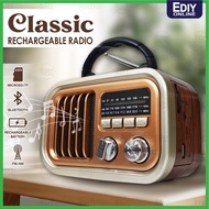 Classic Rechargeable Radio FM AW SW Bluetooth USB TF Speaker Audio MP3 Music Player Vintage Antique 