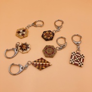 【箱根寄木細工】日本工藝品 鑰匙圈 吊飾 (隨機) 單個