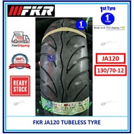 FKR MOTORCYCLE TYRE JA120 130/70-12 TUBELESS (TAYAR SCOOTER TYRES) [ TAYAR 2024 ] - TYRE SCOOTER