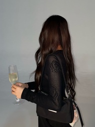 Rush Official Rosanne Cardigan คาร์ดิแกนผ้านิตทอดอกกุหลาบ