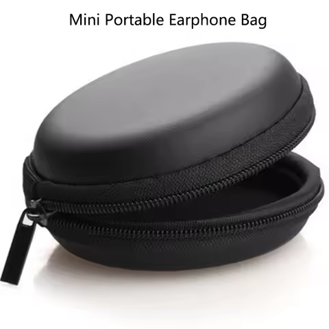 Mini Earphone Case USB Cable Hard Bag for Airpods Earpods Headphone Ear Pads Zipper Pouch Storage Ba