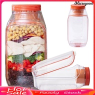[MIC]☃Salad Jar with Side Opening Vertical Layering Salad Container with Leakproof Dressing Compartm
