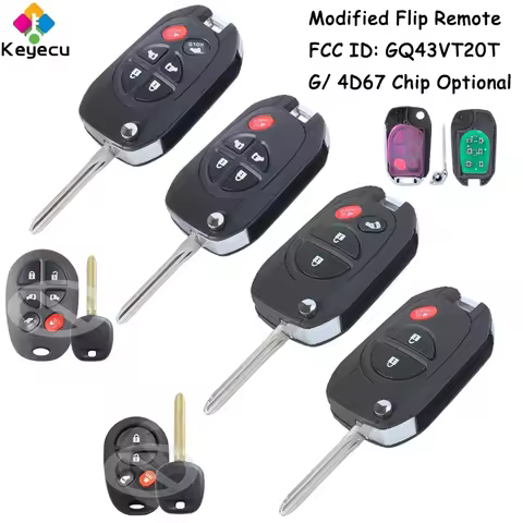 KEYECU Modified Flip Remote Control Key With 3 4 5 6 Buttons 315MHz 4D67 G Chip for Toyota Sienna 20