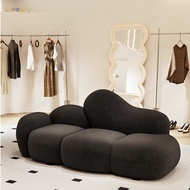 Black Sofa Cloud 2 Seater Sofa Cream Wind Lazy Sofa Internet Celebrity Recliner Sofa Lamb Fleece Sof