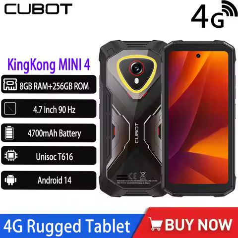 NEW Cubot KingKong MINI 4 Rugged Phone 4.7” Mini Mobile Phones 8GB RAM 256GB ROM 4700mAh 48MP 4G Sma